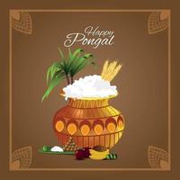 cartolina d'auguri pongal vettore