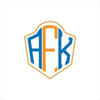 afk astratto monogramma scudo logo design su bianca sfondo. afk creativo iniziali lettera logo. vettore