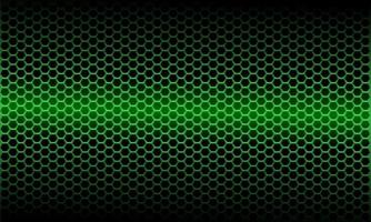 astratto verde chiaro metallico esagono mesh pattern su design nero moderno sfondo futuristico illustrazione vettoriale. vettore