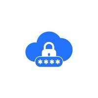 accesso con password all'icona nuvola su bianco vettore