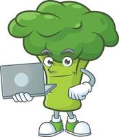 verde broccoli cartone animato personaggio stile vettore