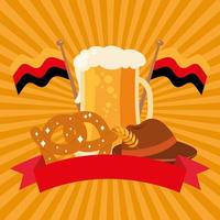 banner di celebrazione della birra più oktoberfest vettore