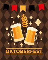 banner di celebrazione della birra più oktoberfest vettore