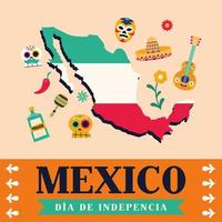 banner del giorno dell'indipendenza messicana vettore