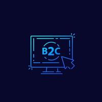 b2c, concetto business to consumer, lineare vettore