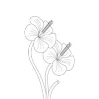 ibisco fiore colorazione pagina vettore