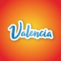 valencia - nome dell'iscrizione disegnata a mano della città della spagna vettore