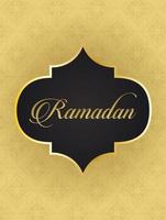 lettering ramadan kareem con decorazione cornice dorata vettore