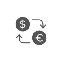 icona isolata di vettore di cambio valuta. segno di conversione di denaro globale.