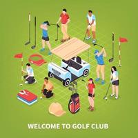 illustrazione di golf isometrica vettore