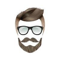 uomini realistici acconciatura barba hipster vettore