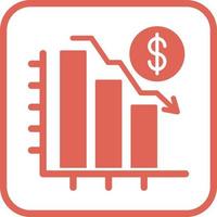 grafico giù vettore icona