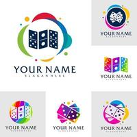 impostato di colorato domino logo vettore modello, creativo domino logo design concetti