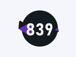 839 numero logo icona design vettore Immagine. numero logo icona design vettore Immagine