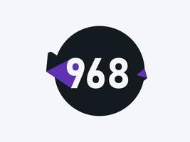 968 numero logo icona design vettore Immagine. numero logo icona design vettore Immagine