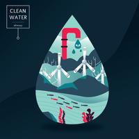 Disegno di vettore di advocacy dell'acqua pulita