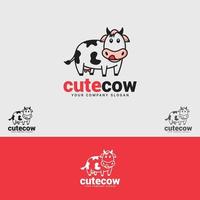 modello di progettazione logo carino mucca vettore