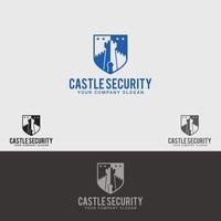 modello di progettazione di logo di sicurezza del castello vettore