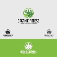 modello di progettazione di logo di fitness biologico vettore