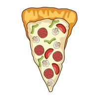 deliziosa pizza italiana porzione icona di fast food vettore