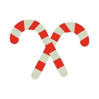 Buon Natale candy cane piatto icona di stile vettore