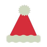 Buon Natale santa cappello icona di stile piatto vettore