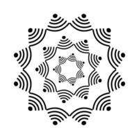 monocromatico floreale mandala decorativo icona isolata vettore