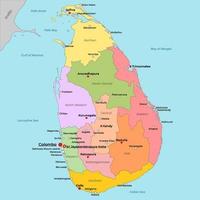 mappa dello sri lanka vettore