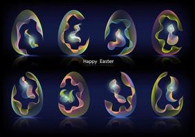onda effetto impostare, primavera Pasqua uovo forma. vettore illustrazione.