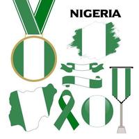 elementi collezione con il bandiera di Nigeria design modello vettore