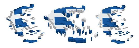 realistico 3d carta geografica di Grecia vettore design modello