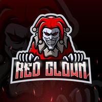 rosso clown portafortuna esport logo design vettore