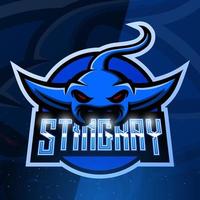 Stingray portafortuna sport logo design vettore