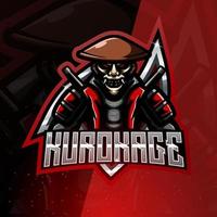 Kurokage portafortuna esport logo design vettore