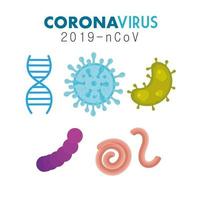 insieme di covid 19 microrganismi pandemici vettore