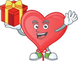 rosso amore Palloncino cartone animato personaggio stile vettore