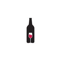 bottiglia e bicchiere logo vettore icona illustrazione
