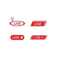 vettore impostato di vivere streaming icona multimedia logo