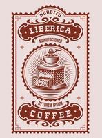 un'etichetta di caffè vintage, questo disegno può essere utilizzato come modello per un pacchetto di caffè vettore