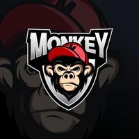 disegno del logo della mascotte della scimmia vettore