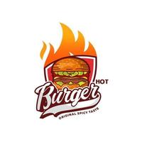 caldo hamburger logo premio vettore
