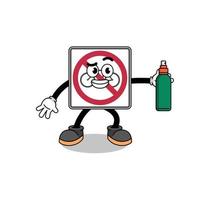 no biciclette strada cartello illustrazione cartone animato Tenere zanzara repellente vettore