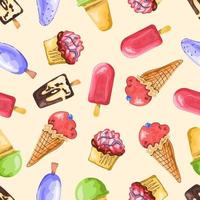 seamless pattern gelato su sfondo chiaro. vettore