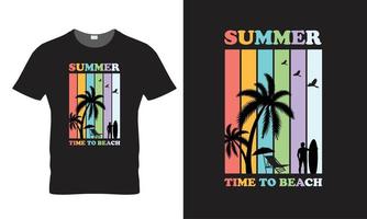 spiaggia tee Stampa con palma albero. maglietta design grafica colorato tipografia. vettore illustrazione.