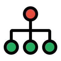 organizzazione diagramma icona linea isolato su bianca sfondo. nero piatto magro icona su moderno schema stile. lineare simbolo e modificabile ictus. semplice e pixel Perfetto ictus vettore illustrazione.