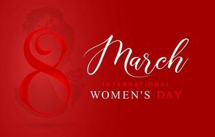 8 marzo internazionale Da donna giorno o contento Da donna giorno con rosso numero lettera e isolato rosso sfondi. applicabile per manifesto, bandiera e nulla vettore