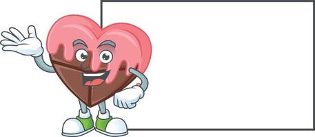amore cioccolato con rosa cartone animato personaggio stile vettore