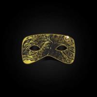maschera d'oro magica vettoriale con motivo nero