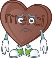 uno mordere amore cioccolato cartone animato personaggio stile vettore