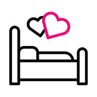 letto icona duocolor rosa stile San Valentino illustrazione vettore elemento e simbolo Perfetto.